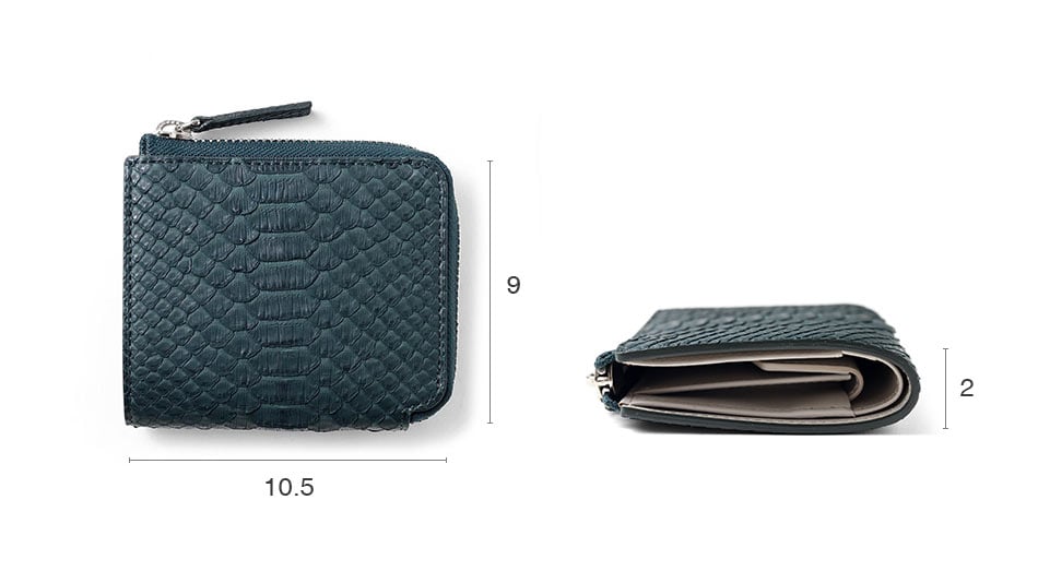 イズイット パイソン L字ファスナー二つ折り財布