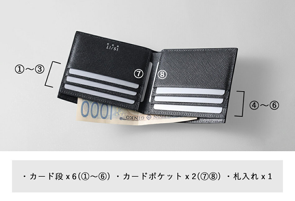 イズイット シャドー 純札二つ折り財布