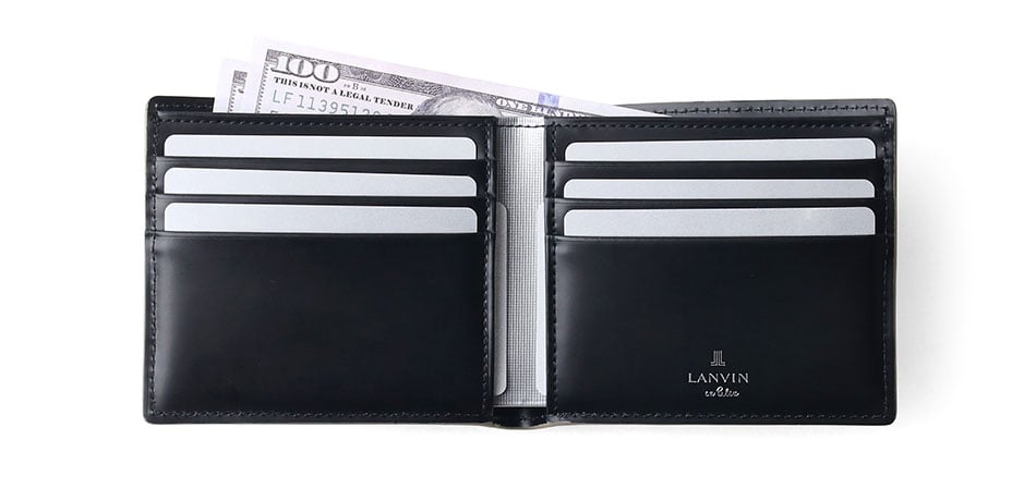 ランバン オン ブルー モル 二つ折り財布 純札 カード段6