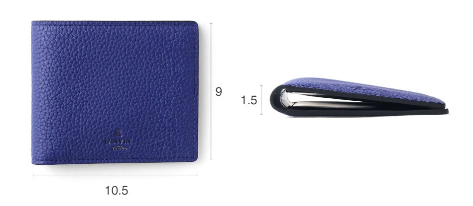 ランバン オン ブルー モル 二つ折り財布 純札 カード段6