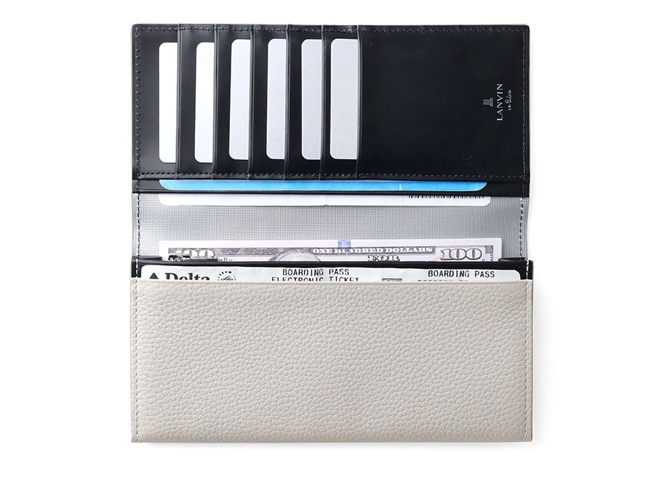 ランバン オン ブルー モル かぶせ長財布 カード段6