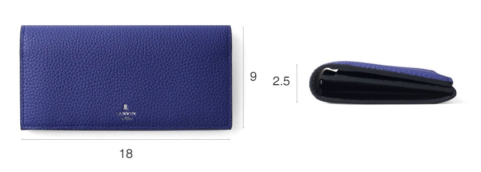 ランバン オン ブルー モル かぶせ長財布 カード段6