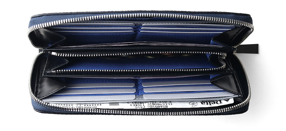 ランバン オン ブルー モル ラウンドファスナー長財布 カード段12