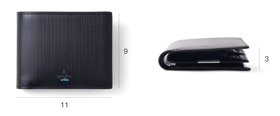 ランバン オン ブルー ワグラムII 二つ折り財布 中ベラ付き カード段7