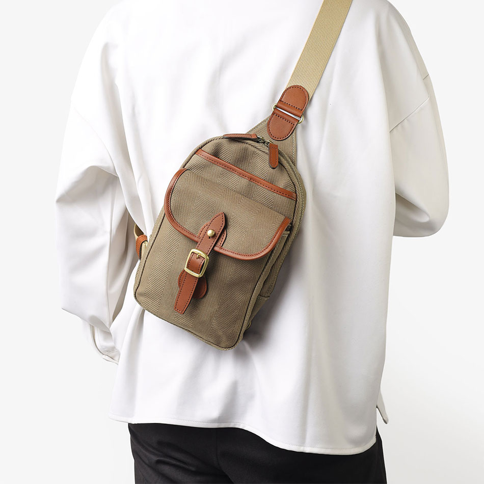 シルバーレイククラブ ヘリンボーン ワンショルダーバッグ 17cm