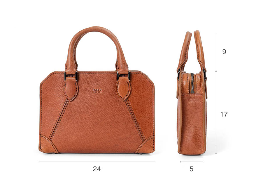 タケオキクチ イーサン レザーブリーフバッグ ミニ