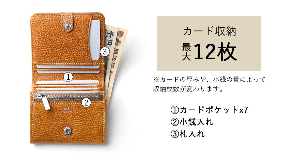 タケオキクチ パック 二つ折り財布（カード段7）