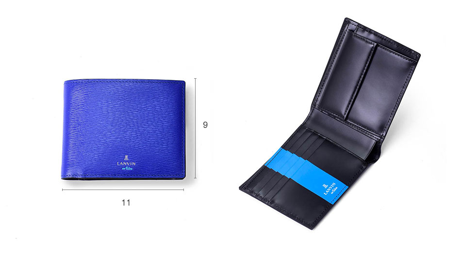 LANVIN en Bleu ランバンオンブルー ワグラム 二つ折り財布 カード段4 