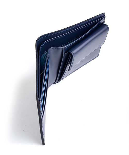 LANVIN en Bleu(ランバンオンブルー) ロゴ刻印 二つ折り財布緑系_バズストア
